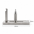 Stainless steel band tying jig dimensions — 128mm x 54mm solid base, 567g