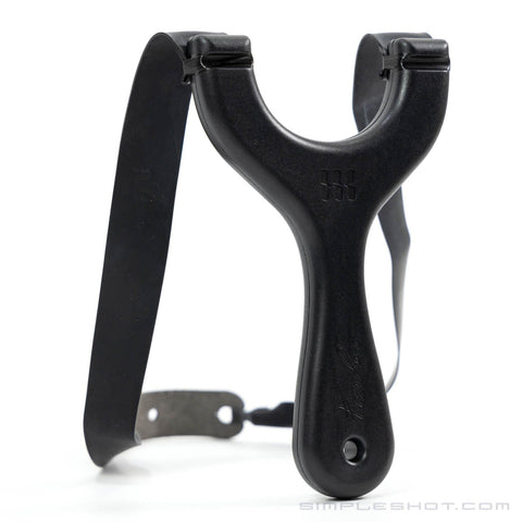 Hornet slingshot in black, 48 gram everyday carry frame with OTT band slots